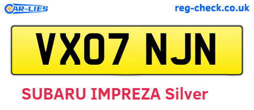 VX07NJN are the vehicle registration plates.