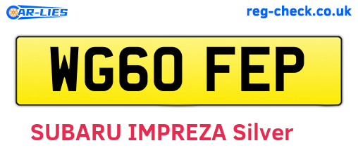 WG60FEP are the vehicle registration plates.