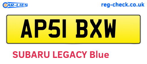 AP51BXW are the vehicle registration plates.
