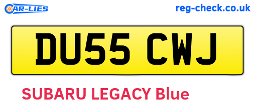 DU55CWJ are the vehicle registration plates.