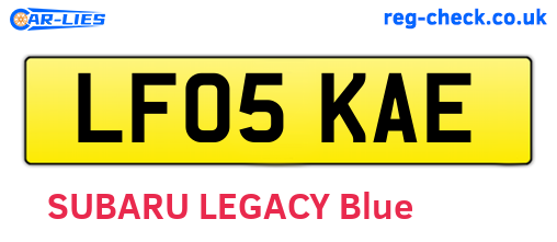 LF05KAE are the vehicle registration plates.