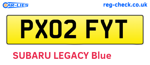 PX02FYT are the vehicle registration plates.