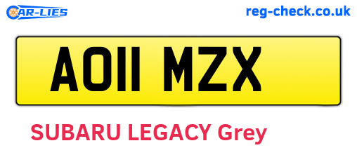 AO11MZX are the vehicle registration plates.