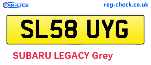 SL58UYG are the vehicle registration plates.