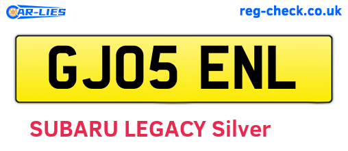 GJ05ENL are the vehicle registration plates.