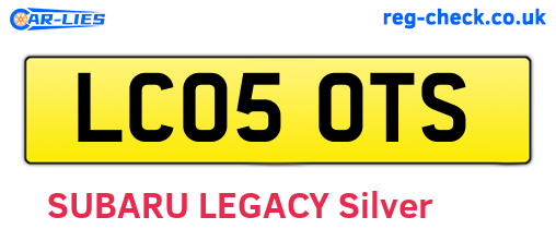 LC05OTS are the vehicle registration plates.