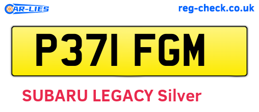 P371FGM are the vehicle registration plates.