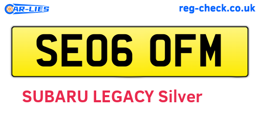 SE06OFM are the vehicle registration plates.
