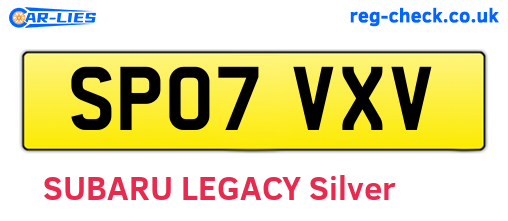 SP07VXV are the vehicle registration plates.