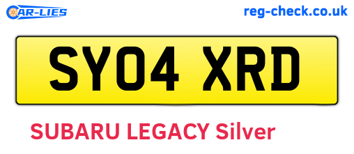 SY04XRD are the vehicle registration plates.