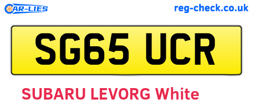 SG65UCR are the vehicle registration plates.