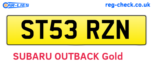 ST53RZN are the vehicle registration plates.