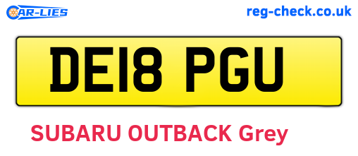 DE18PGU are the vehicle registration plates.