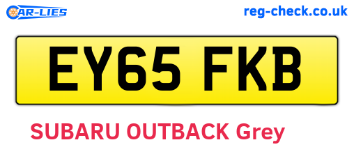 EY65FKB are the vehicle registration plates.