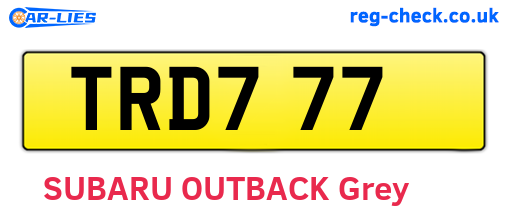 TRD777 are the vehicle registration plates.