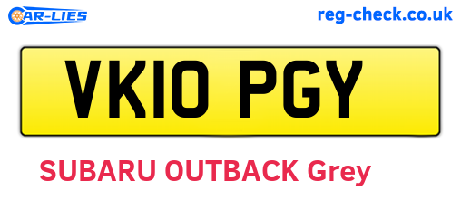 VK10PGY are the vehicle registration plates.