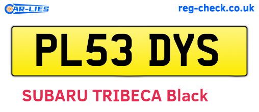 PL53DYS are the vehicle registration plates.