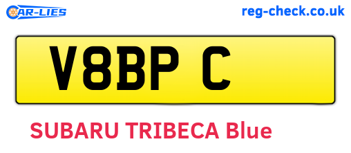 V8BPC are the vehicle registration plates.