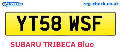 YT58WSF are the vehicle registration plates.
