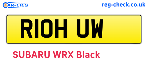 R10HUW are the vehicle registration plates.