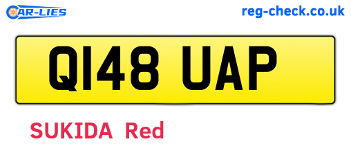 Q148UAP are the vehicle registration plates.