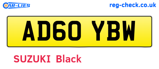 AD60YBW are the vehicle registration plates.
