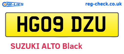 HG09DZU are the vehicle registration plates.