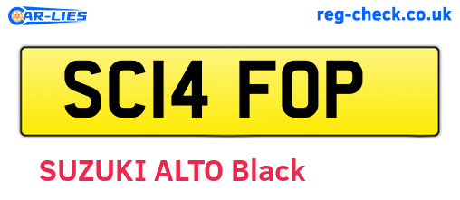 SC14FOP are the vehicle registration plates.