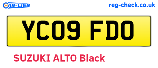 YC09FDO are the vehicle registration plates.