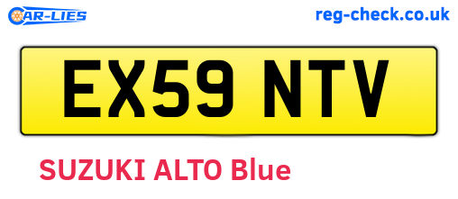 EX59NTV are the vehicle registration plates.