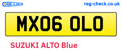 MX06OLO are the vehicle registration plates.