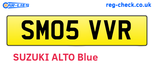SM05VVR are the vehicle registration plates.