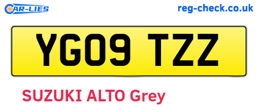 YG09TZZ are the vehicle registration plates.