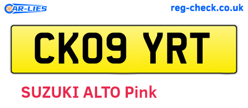 CK09YRT are the vehicle registration plates.