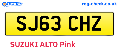 SJ63CHZ are the vehicle registration plates.
