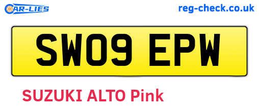 SW09EPW are the vehicle registration plates.