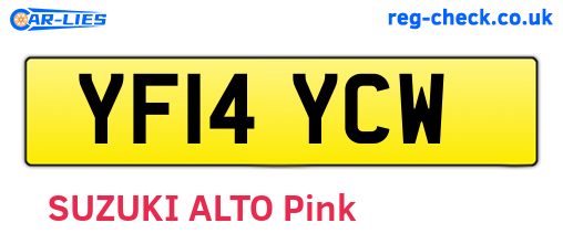 YF14YCW are the vehicle registration plates.