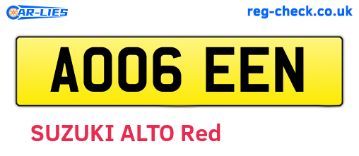 AO06EEN are the vehicle registration plates.
