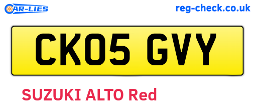 CK05GVY are the vehicle registration plates.