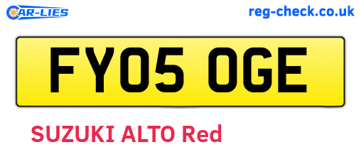 FY05OGE are the vehicle registration plates.