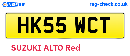HK55WCT are the vehicle registration plates.
