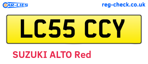 LC55CCY are the vehicle registration plates.