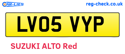 LV05VYP are the vehicle registration plates.