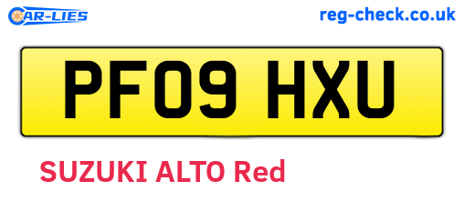 PF09HXU are the vehicle registration plates.