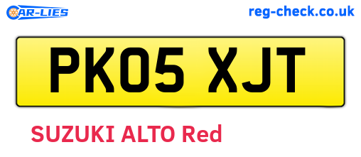 PK05XJT are the vehicle registration plates.