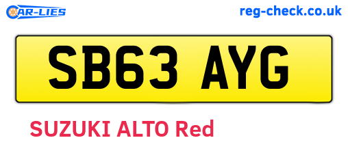 SB63AYG are the vehicle registration plates.