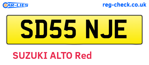 SD55NJE are the vehicle registration plates.