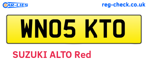 WN05KTO are the vehicle registration plates.