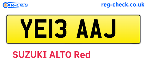 YE13AAJ are the vehicle registration plates.