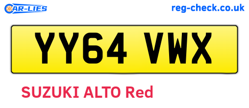 YY64VWX are the vehicle registration plates.